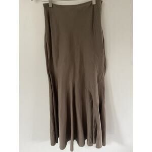 Topshop Taupe Midi Skirt